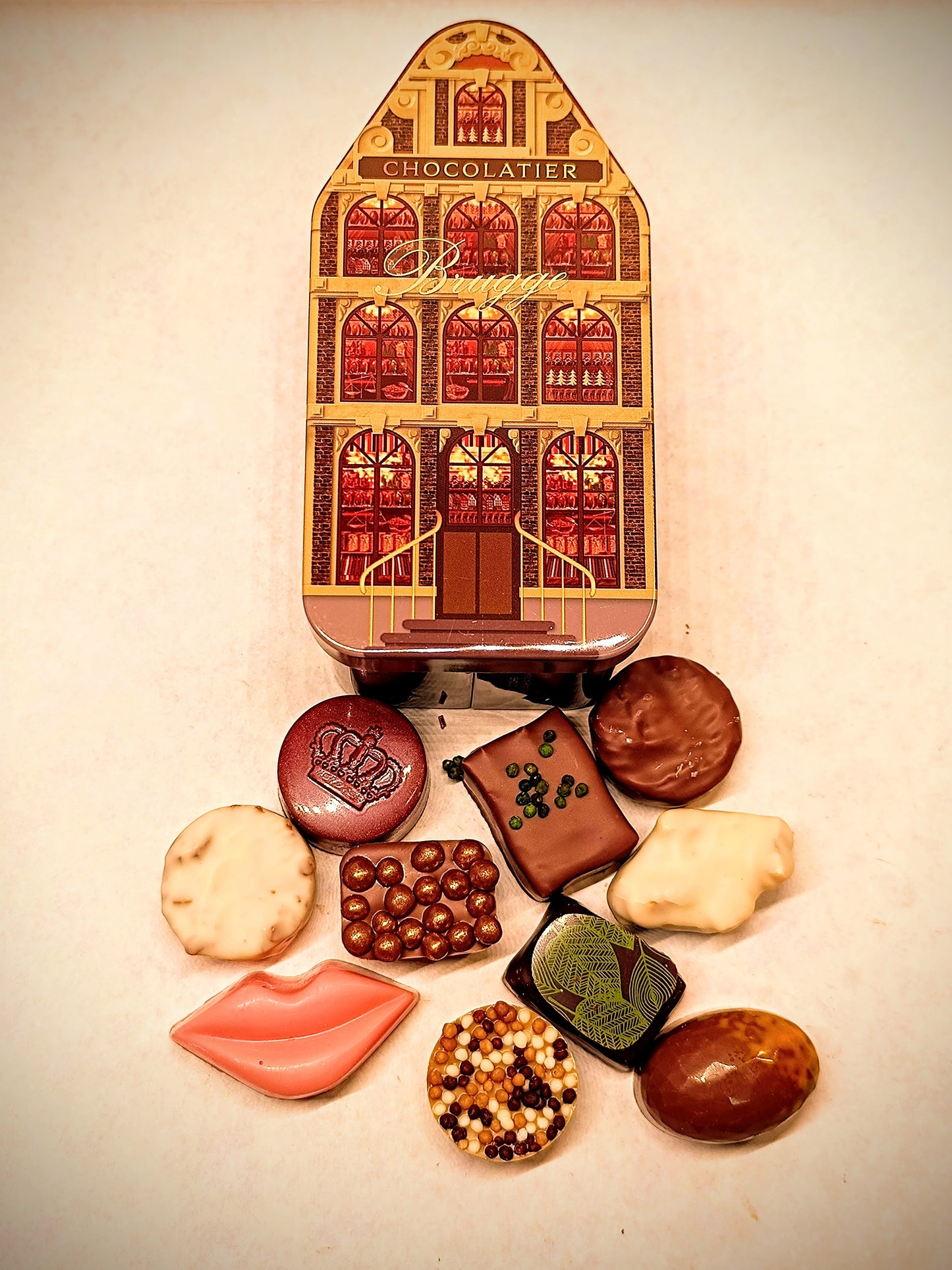 Tin house box of chocolates