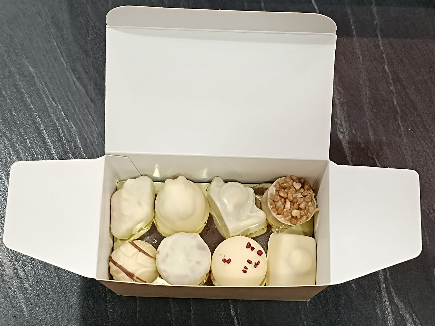 Box of white chocolates