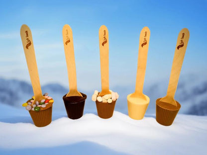 Chocolate spoons for hot chocolate