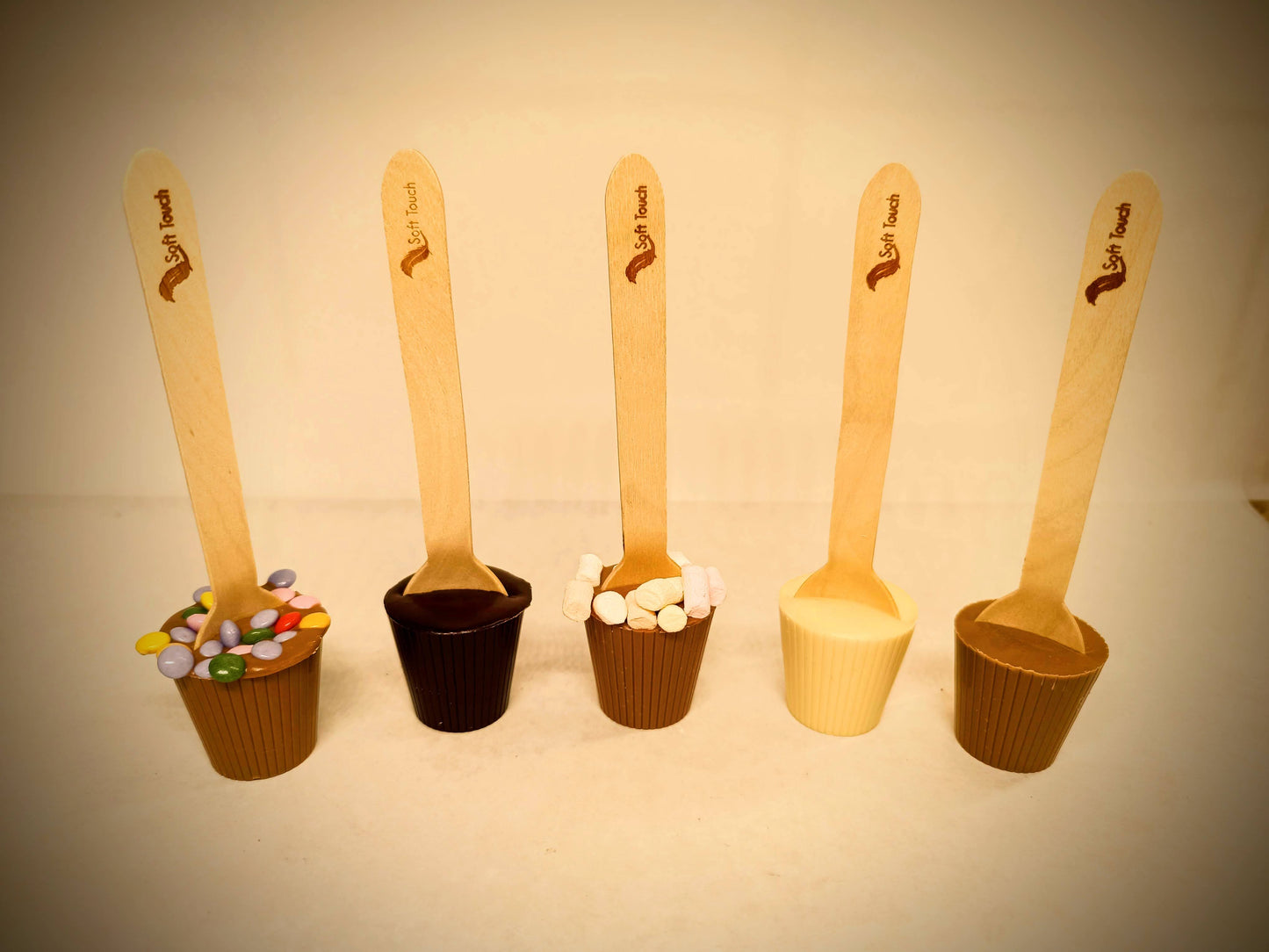 Chocolate spoons for hot chocolate